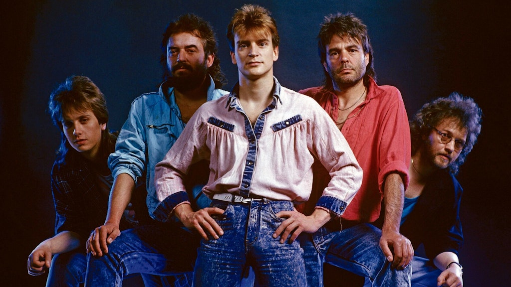Die Band Karussell mit ihrem damaligen Sänger Dirk Michaelis. Das Foto entstand 1989, als ihr Mega-Hit „Als ich fortging“ zur DDR-Wende-Hymne wurde.