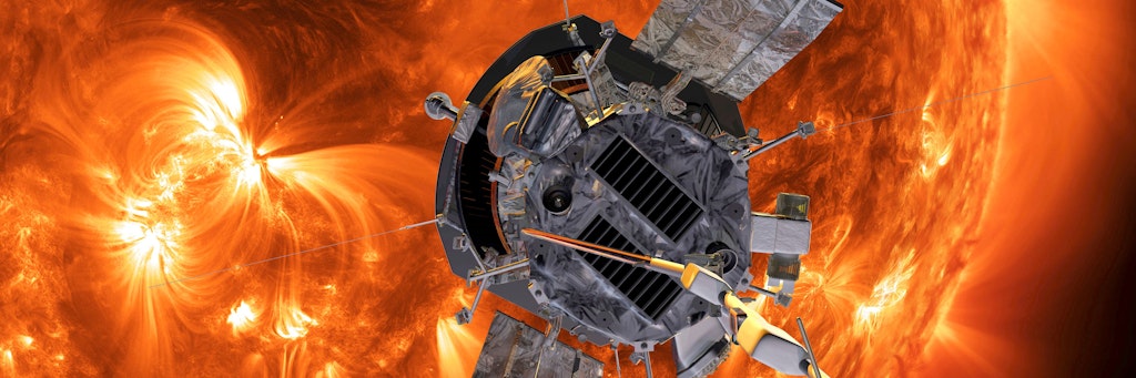 Die Computergrafik zeigt die „Parker Solar Probe“-Sonde der US-Raumfahrtbehörde Nasa auf dem Weg zur Sonne.