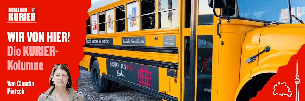Dieser auffällige Oldtimer-Bus steht regelmäßig auf Märkten in Berlin und Brandenburg.