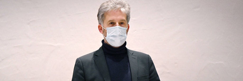 Tübingens Oberbürgermeister Boris Palmer mit Mund-Nasen-Maske.