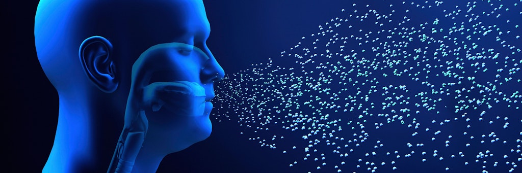 Durch ausgeatmete Aerosole kann sich ein Virus innerhalb weniger Minuten in einem Raum verteilen.