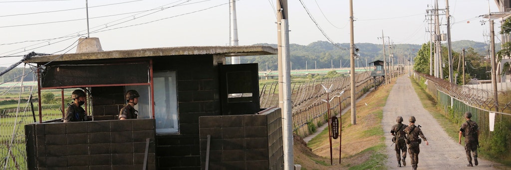 Südkoreanische Soldaten an der Grenze zu Nordkorea.