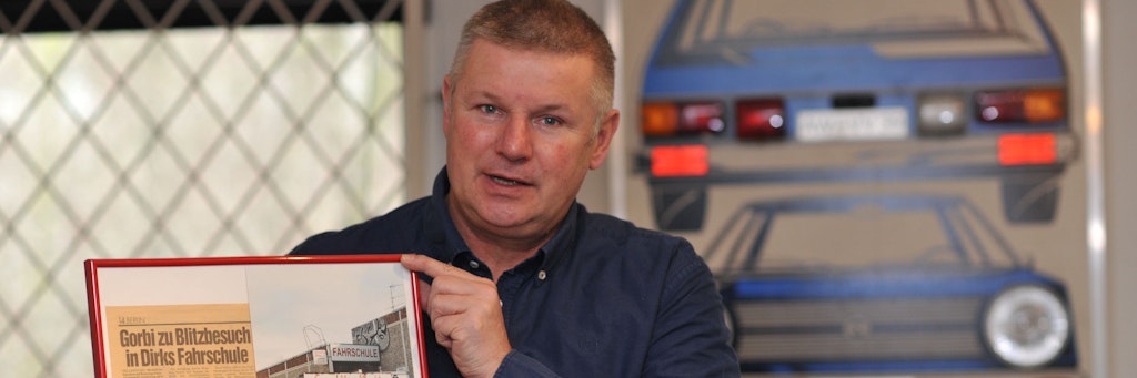 <br>Dirk Doberenz (55) in seiner derzeit geschlossenen Fahrschule. <br><br><br>