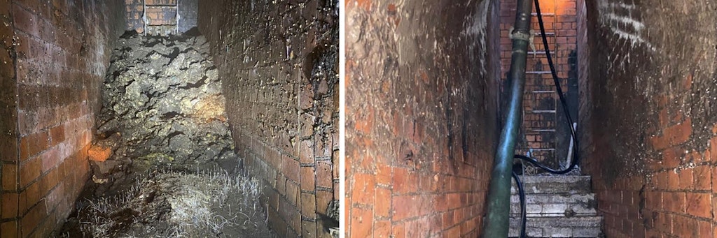 Da war eine Treppe? Das Vorher-Nachher-Bild gibt Aufschluss über die Größe des Fettbergs.