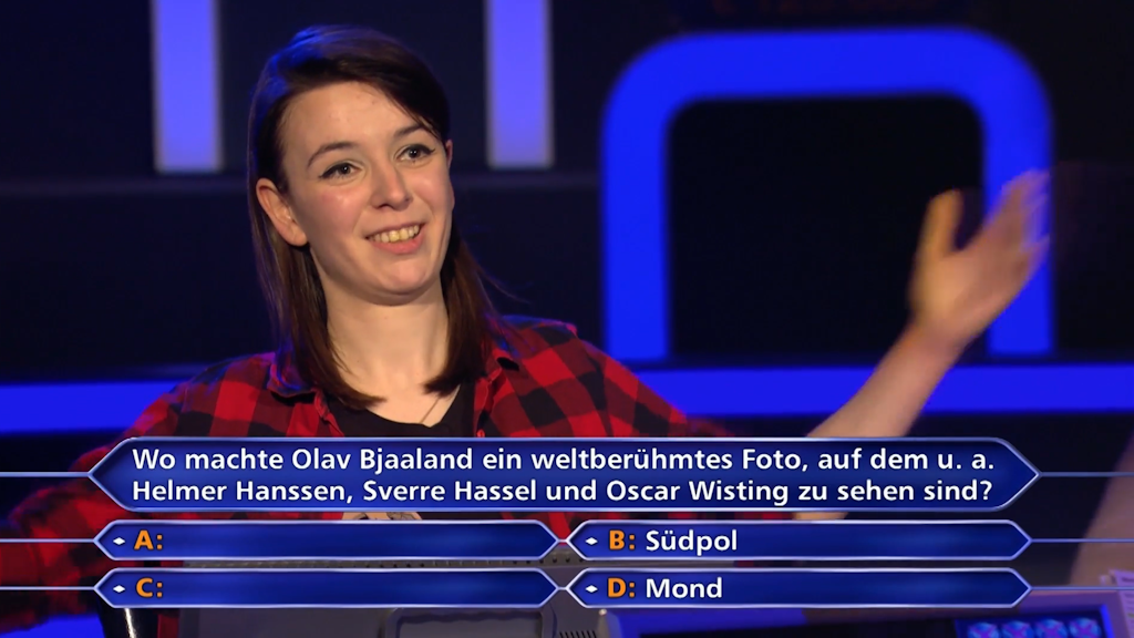 Jasmin Jasper nahm bei Wer wird Millionär auf dem Ratestuhl Platz.