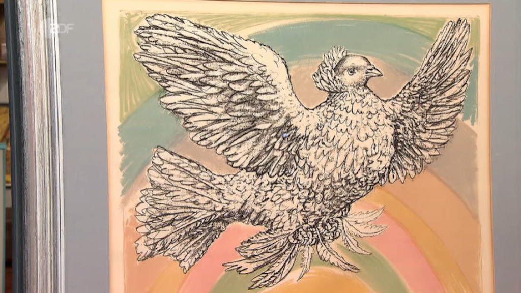 „Die Friedenstaube im Regenbogen“ von Pablo Picasso. 