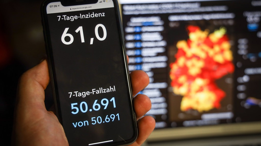 Am Montag lag der Inzidenzwert noch bei 61,0, jetzt ist er wieder leicht gesunken.