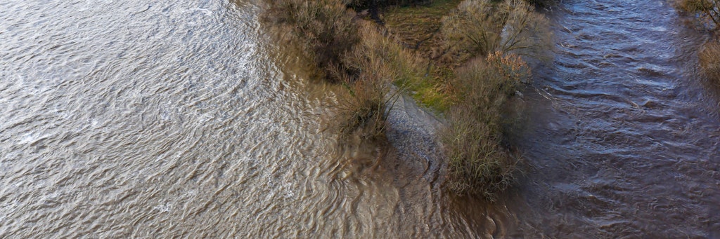 Die Enz wie sie in den Neckar fließt. In der Nähe von Freiburg wurde ein Hund in den Fluss geworfen. Zwei Männer hatten ihn zuvor seinem Herrchen entrissen. 