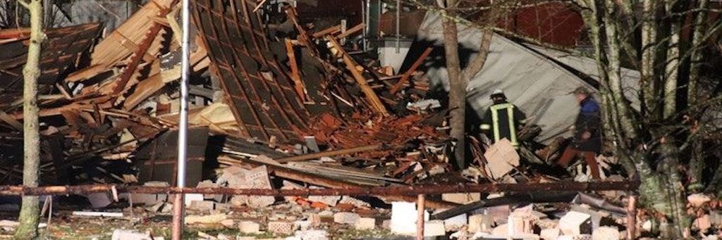 Das Vereinsheim ist durch die Explosion vollständig zerstört worden.