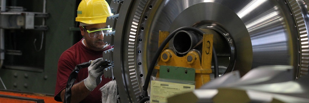 Im Berliner Siemens-Gasturbinenwerk werden 740 Jobs gestrichen.<br><br><br>