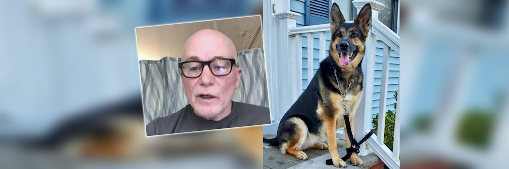 Brian Myers und seine Hündin Sadie.