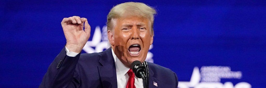 Die vermutlich größte Klappe der Welt: Donald Trump bei seiner Rede in Orlando.