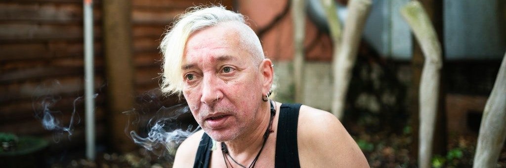 Rio Korn im Garten der Brotfabrik. Hier arbeitete der Punksänger zuletzt als Technikchef.