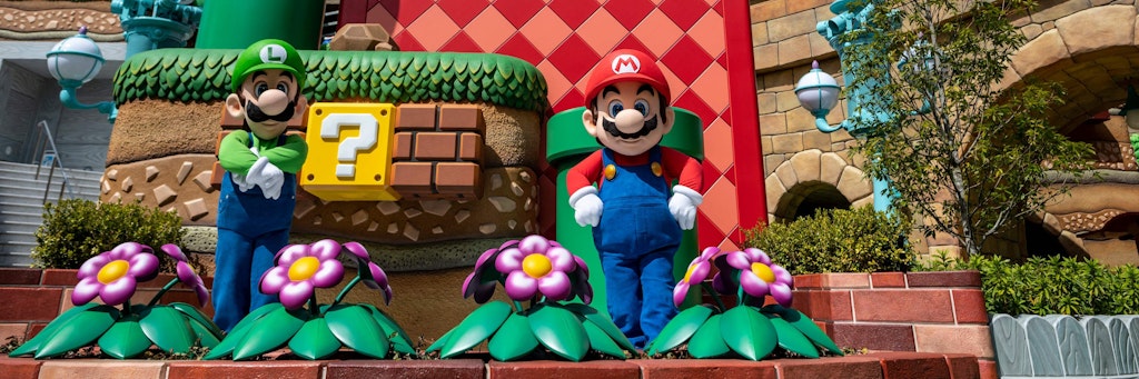 Eingangsbereich zum neuen Vergnügungspark „Super Nintendo World“