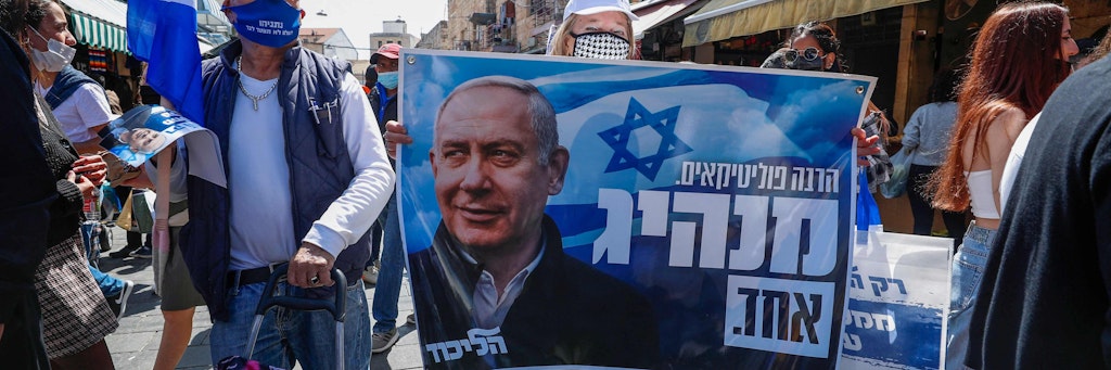 Unterstützer von Premier Benjamin Netanjahu in Jerusalem – ob „Bibi“ Ministerpräsident bleiben kann, ist ungewiss.