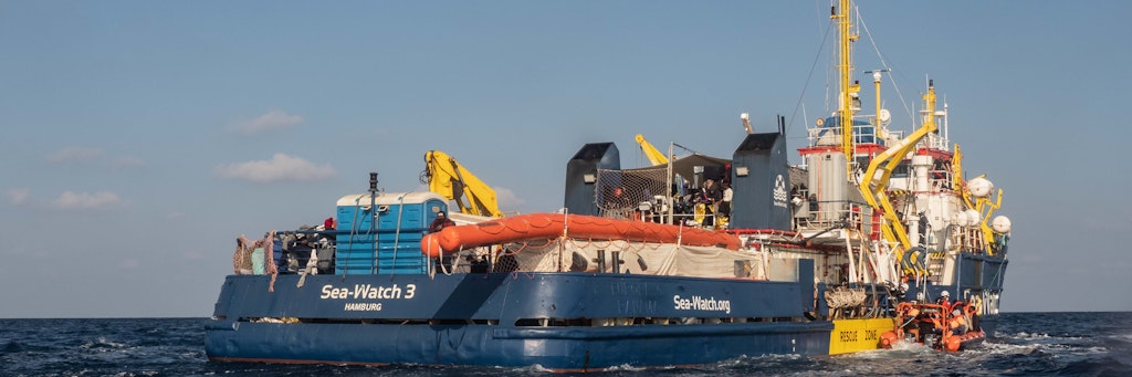Das Schiff „Sea-Watch 3“ der Seenotrettungsorganisation Sea-Watch.