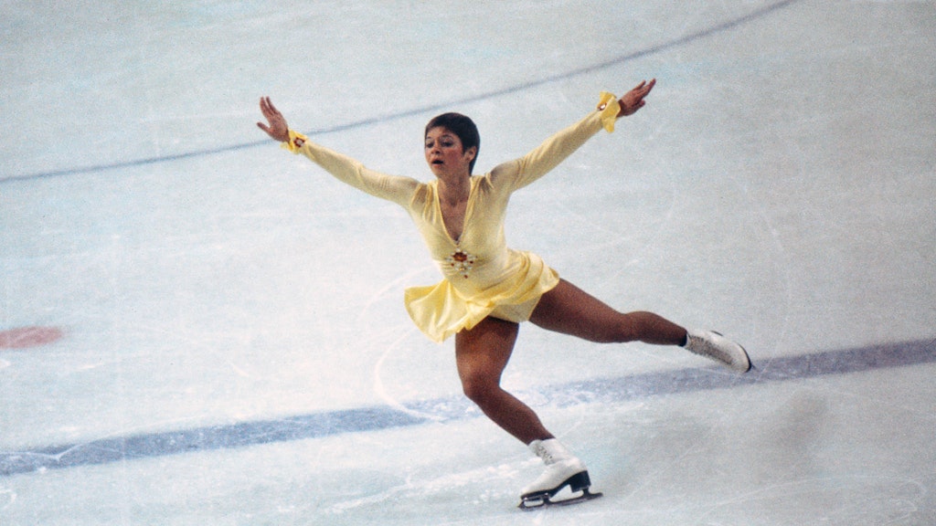 Christine Errath auf dem Eis: Bei den Olympischen Winterspielen in Innsbruck gewann sie 1976 die Bronzemedaille. <br>