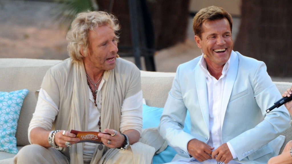 Thomas Gottschalk und Dieter Bohlen bei einer „Wetten, dass..?“-Sendung im Jahr2011 auf Mallorca.