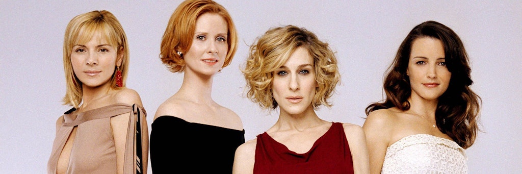 Die „Sex and the City“-Stars Kim Cattrall, Cynthia Nixon, Sarah Jessica Parker, Kristin Davis im Jahr 1990.