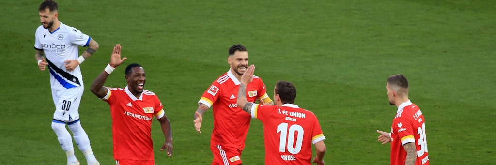 Feiernde Unioner, traurige Arminen. So sah es beim 5:0 im Hinspiel aus. Es war Unions höchster Bundesligasieg. 