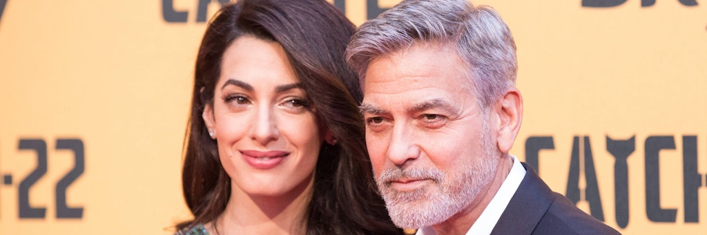 Amal Alamuddin Clooney und ihr Ehemann George Clonney bei einem Red-Carpet-Event in Rom. 