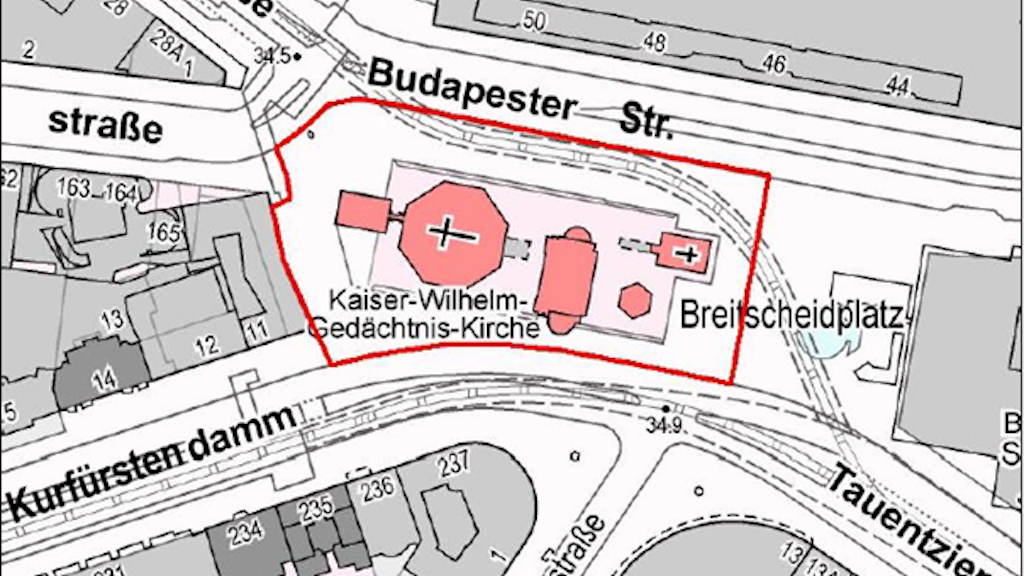 Polizei Berlin Der rot markierte Bereich rund um den Gendarmenmarkt ist am 18. April nur eingeschränkt passierbar.