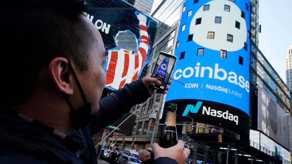 Coinbase bei seinem Börsengang.