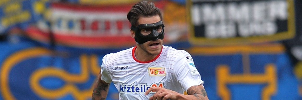 So sah das in der Spielzeit 2014/15 aus bei Christopher Trimmel. Auch jetzt plagt sich Unions Kapitän mit einem Nasenbeinbruch herum, muss gegen Stuttgart mit Maske ran. 