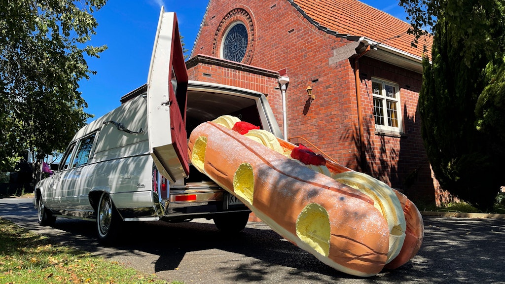 Dieser Sarg in Donut-Form war der ausdrückliche Wunsch eines großen Fans dieser Teigkreationen. 