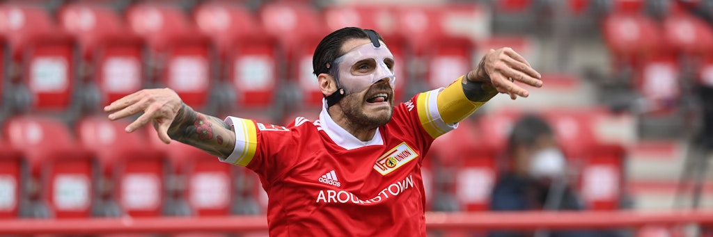 Das Phantom der Alten Försterei? Nein, The masked Winger! Unions gar nicht so heimlicher Flügelstürmer Christopher Trimmel war gegen den VfB Stuttgart nicht zu bremsen.
