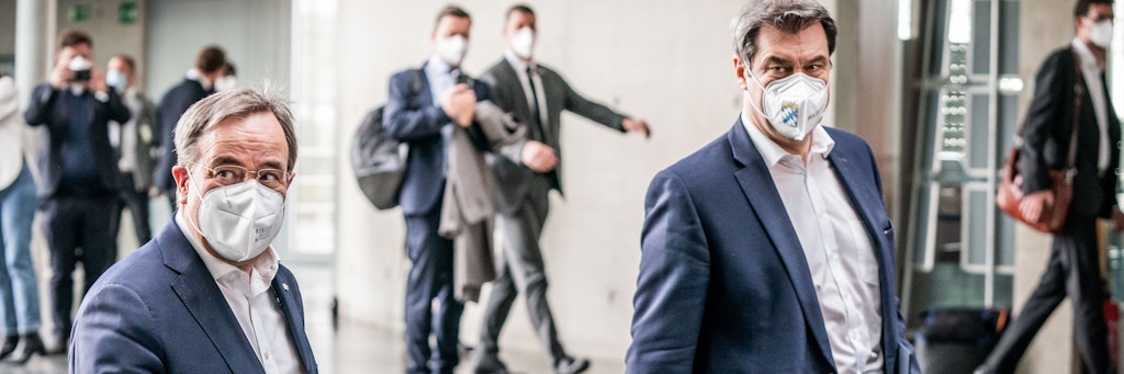 CDU-Chef Armin Laschet und Herausforderer Markus Söder (CSU) konnten sich bisher nicht einigen, wer Kanzlerkandidat wird.