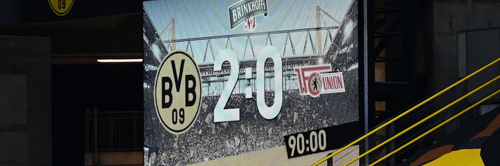 Der 2:0-Endstand. Das erleichterte Dortmund am Ende mehr, als es Union schmerzte. <br><br><br>