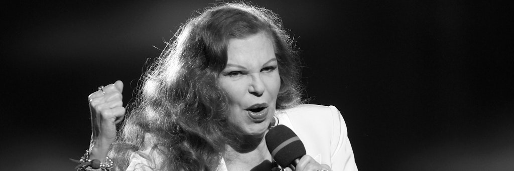 Die italienische Sängerin Milva bei einer Generalprobe der ARD-Sendung „Musikantenstadl“ im Jahr 2012. 