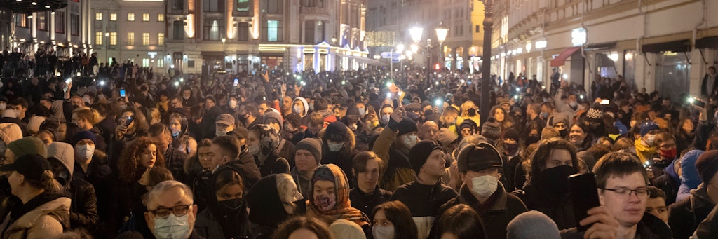 Am vergangenen Mittwoch gingen Russen für die Freilassung Nawalnys wie hier in Moskau in 80 russischen Städten auf die Straße. Rund 1000 sollen festgenommen worden sein.