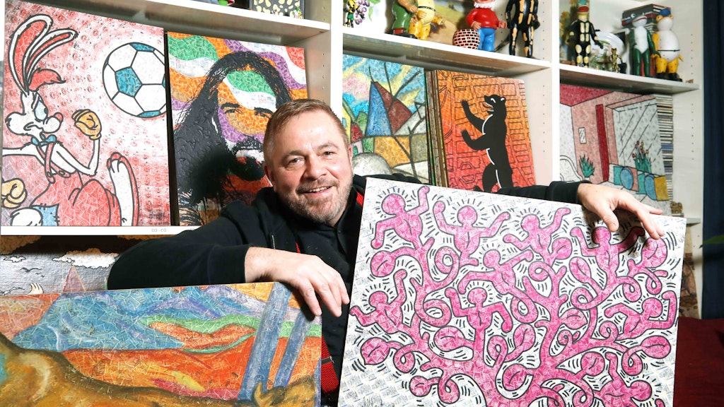 Unzählige Briefmarken-Gemälde hat Stefan Merkt bereits geschaffen.
