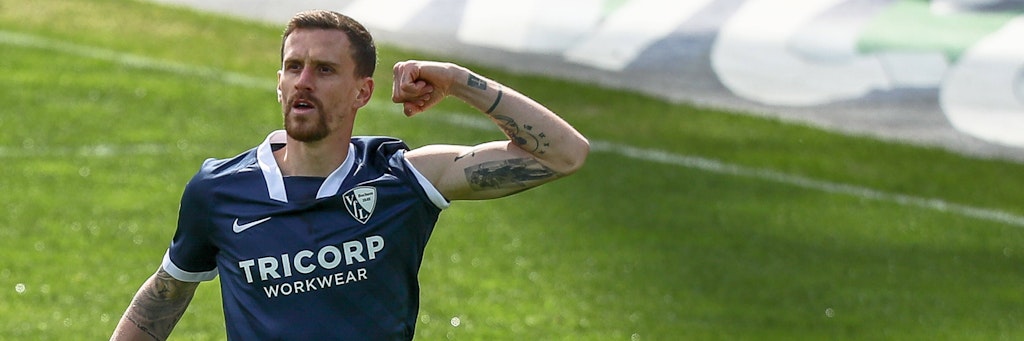 Simon Zoller bejubelt sein 1:0 für den VfL Bochum gegen Kiel. 