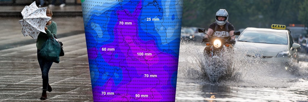 Es kommt viel Regen auf Deutschland zu - bis zu 100 Liter pro Quadratmeter sollen in den kommenden Tagen fallen.