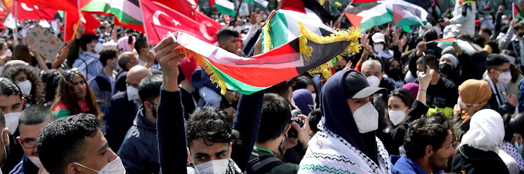 Berlin: Demonstranten gegen Israel.