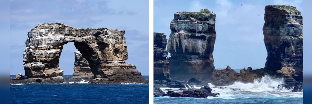 Der Darwin's Arch vor der Küste der Galapagos-Inseln ist eingebrochen.