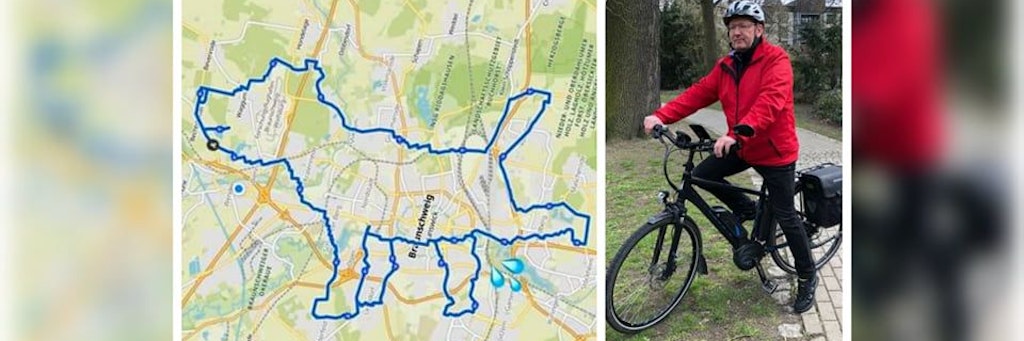 71 Kilometer legte Volker Weinlich für den pinkelnden Hund zurück, das GPS-Bild seiner Tour ist wirklich beeindruckend.