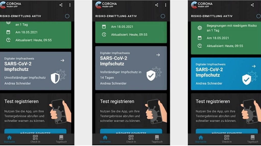 So wird der Impfschutz in der Corona-Warn-App angezeigt.