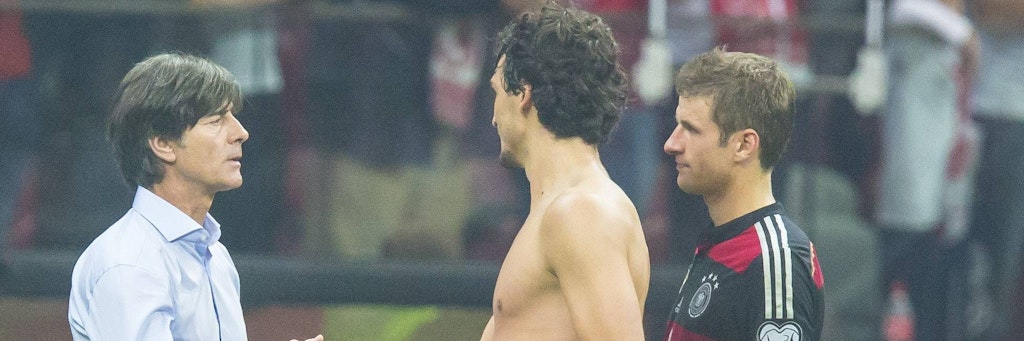 Jogi Löw, Mats Hummels und Thomas Müller (v.l.) sind nach zweieinhalb Jahren Pause wiedervereint. 