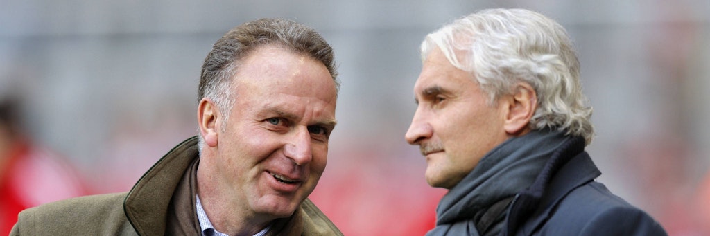Wenn es nach Lothar Matthäus geht, sehen wir hier die beiden neuen DFB-Bosse Karl-Heinz Rummenigge und Rudi Völler. 