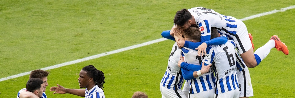 So eine Hertha-Jubeltraube gegen Bielefeld wäre ein Riesenschritt Richtung Klassenerhalt.