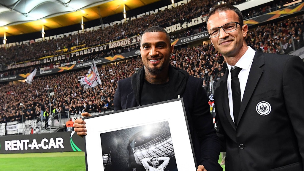 2018 verabschiedete Herthas neuer Manager Fredi Bobic Kevin-Prince Boateng bei Eintracht Frankfurt. Nun wollen beide wieder in Berlin zusammenarbeiten. 
