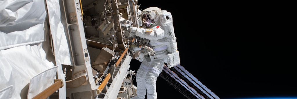 Esa-Astronaut Luca Parmitano an der Internationalen Raumstation.