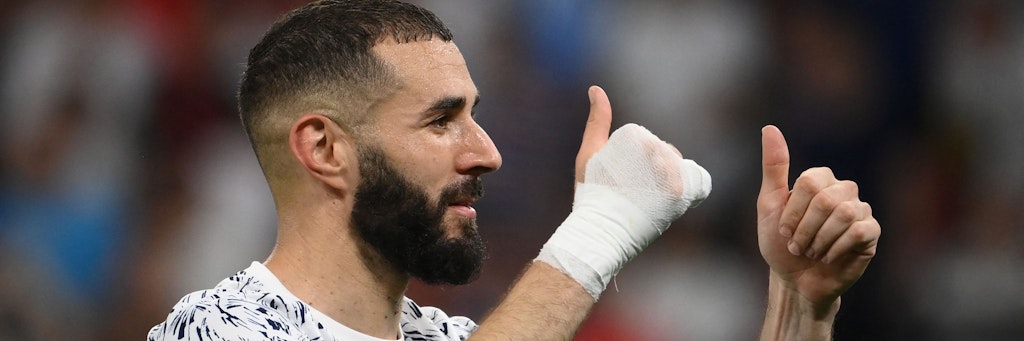 Frankreichs Karim Benzema: Zwei Tore gegen Portugal, zwei Daumen hoch. 