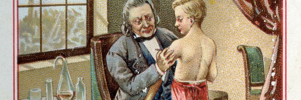 Die Darstellung zeigt, wie der Landarzt Edward Jenner den achtjährigen James Phipps mit Pockenviren impft. Der Junge war später immun gegen die Krankheit.