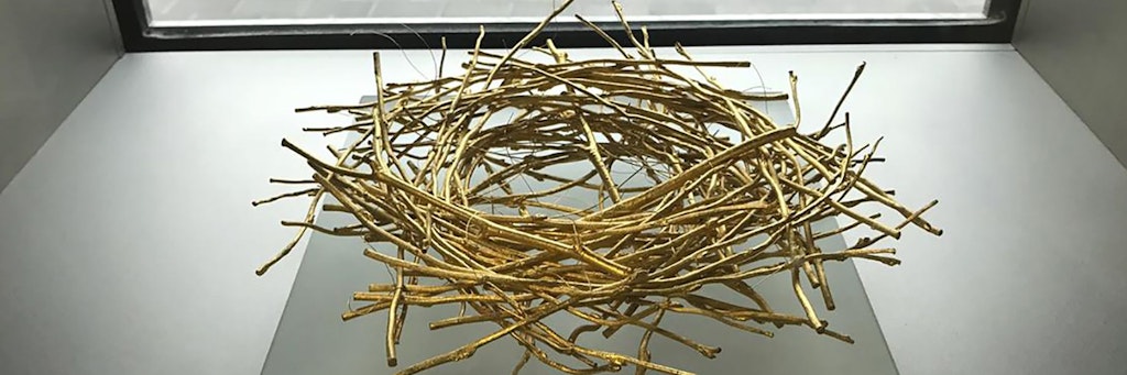 Vogelnest-Nachbildung aus Feingold