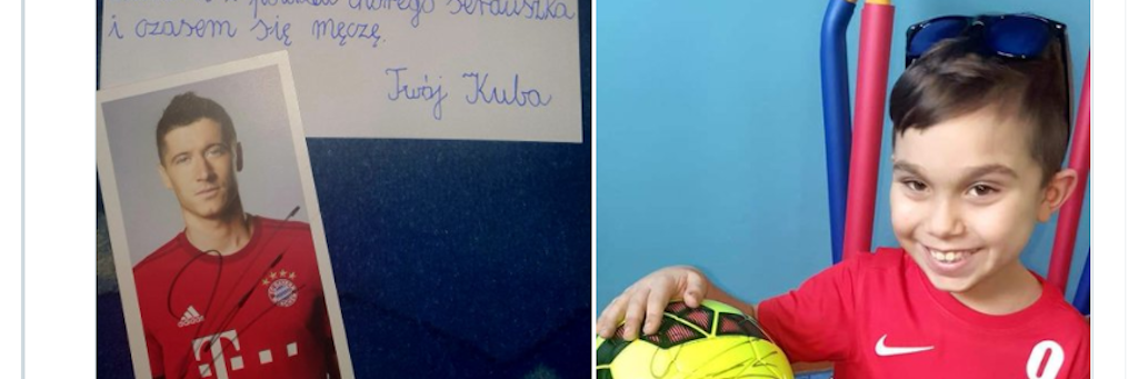 Der kleine Kuba (r.) schrieb einen Brief an Robert Lewandowski - und sein größtes Idol antwortete sofort. 